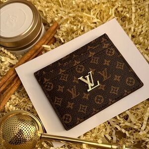 Fashion Design  Brown Monogram Card Holder.
